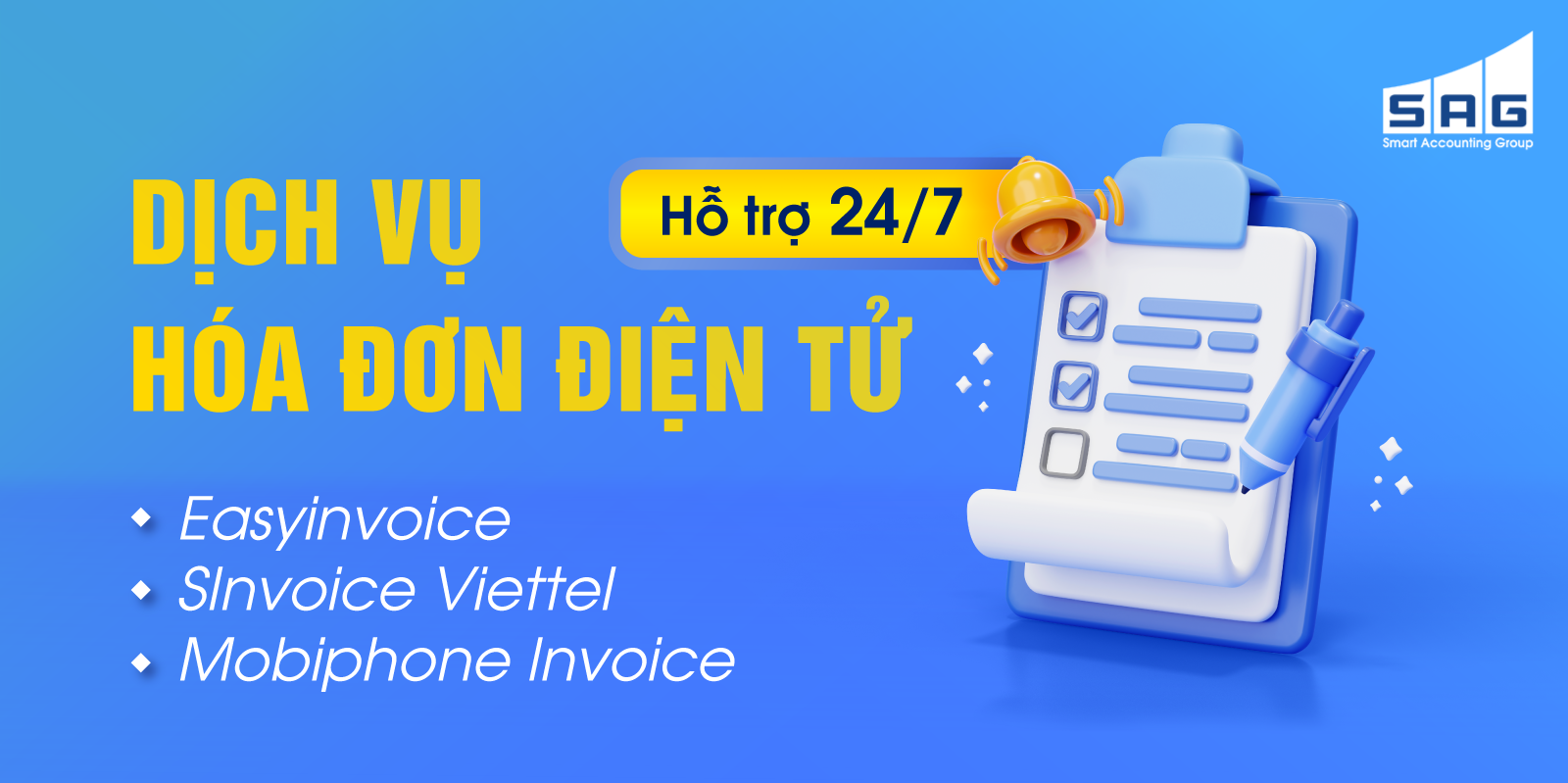 Dịch vụ hóa đơn điện tử Viettel, Easyinvoice, Mobiphone - Hỗ trợ 24/7