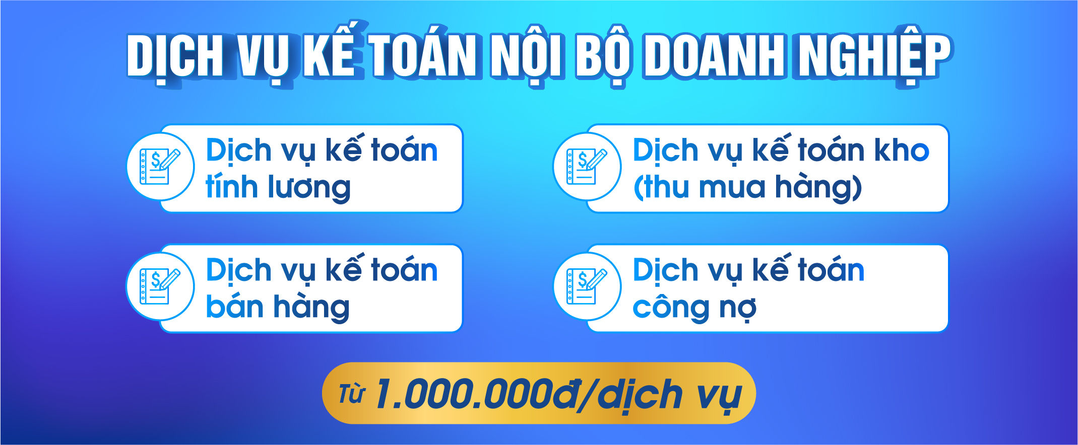 Dịch vụ kế toán nội bộ doanh nghiệp tại SAG chỉ từ 1.000.000đ/dịch vụ