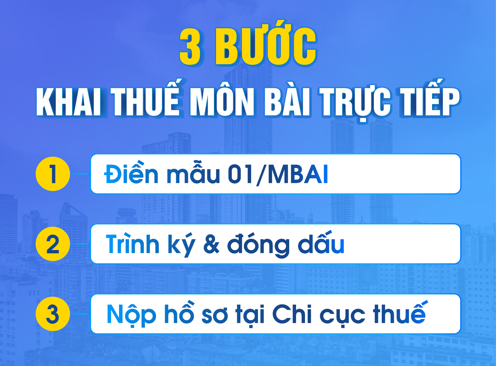 3 bước kê khai thuế môn bài trực tiếp
